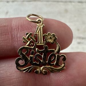 Vintage 14k #1 Sister Necklace Charm